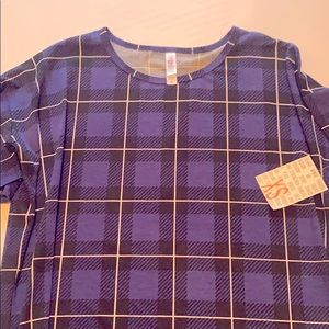 NWT blue and black plaid LulaRoe Irma tunic